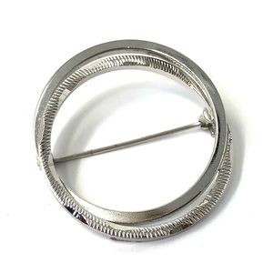 Bond Boyd elegant sterling silver mid-century circle brooch / pin